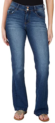 WallFlower Women's Flirty Curvy Flare High Rise Insta Stretch Juniors Jeans (Standard and Plus), Pia, 3