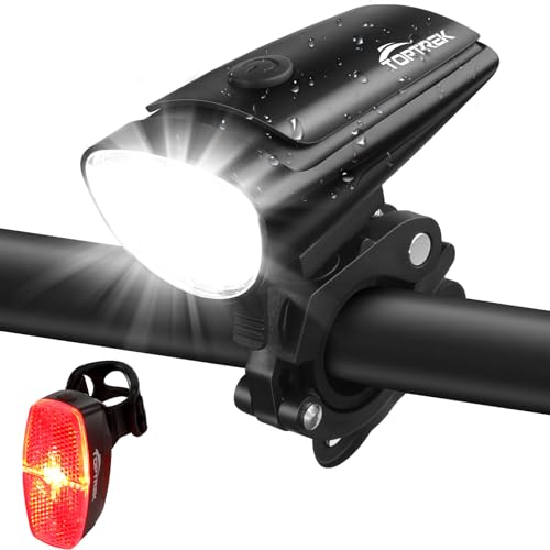 toptrek Fahrradlicht Set StVZO zugelassen Fahrrad Lichter Set, Fahrradlampe Vorne & Rücklicht Set