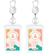 Retractable Badge Holder Lanyard with ID Holder, 2-Pack Retractable Key Chain ID Badge Holder Cli...