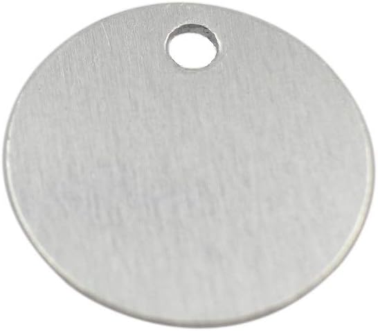 GazeKu Anodized Stamping Tags, W/Hole 3.5mm, 20 Ga. 1 Inch Round(Silver, Pack of 50)