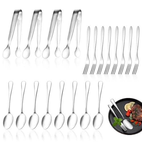 Mini fourchettes à apéritif et cuillères acier inoxydable au fini miroir durable