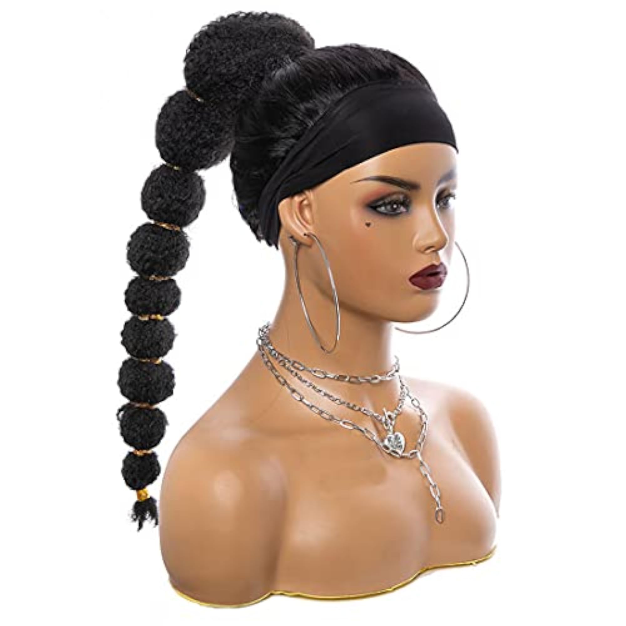 18 Inch Synthetic Kinky Straight Hair Bubble Ponytail