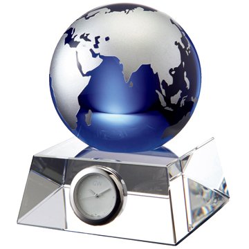 NARUMI(ナルミ) グラスワークス ブルーアースデスククロック(M) 11cm 光学ガラス GW1000-11051