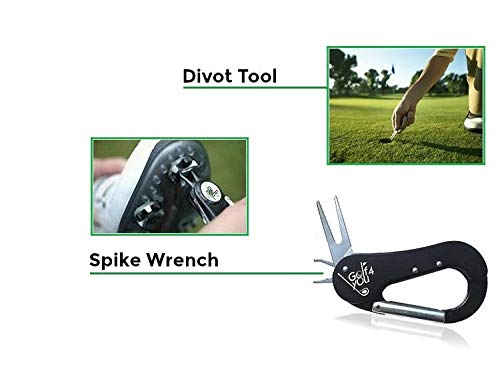 All In One Golfer's Tool. Golf Divot Fixer, Magnetic Golf Ball Marker, 2 Pin Golf Spike Wrench, Golf Pocket Knife & Golf Keyring Holder. No More Stress! All At Your Fingertips On The Golf Course #TOP4