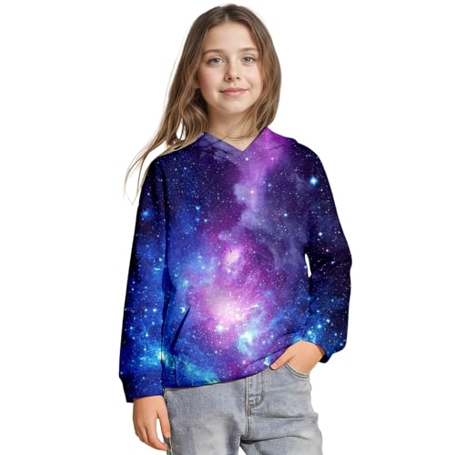 Sweat à capuche galaxie pour garçons et ados avec poche décontractée