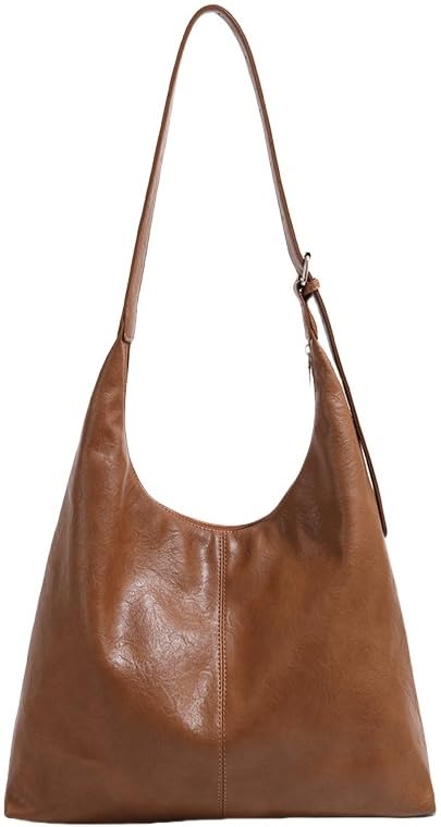 Slouchy Shoulder Bag Soft PU Leather Purse Vintage Tote Underarm Hobo Bags Trending Women Handbags and Purses