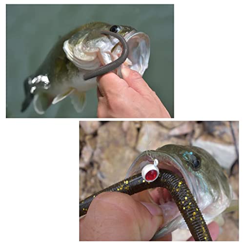 129 Pcs Bass Fishing Kit 5.5’’ Wacky Senko Worms Soft Wacky Rig Plastic Stick Baits (129 Pcs Fishing Worm Kit) #TOP6