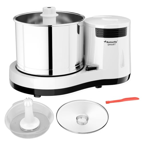 Butterfly Smart 2 Litres Table-Top Wet Grinder|150 Watts|Shockproof ABS Body| Coconut Scrapper...