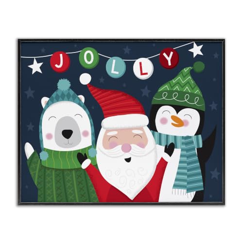 Festive Christmas Jolly Typography, 24 x 30 Inch Framed Giclée Print