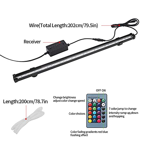Hcdmre Led Air Bubble Light Aquarium Light Underwater Submersible Fish Tank Light Color Changing Making Oxygen Aquarium Tools,Us Plug,46Cm/18.1" #TOP1
