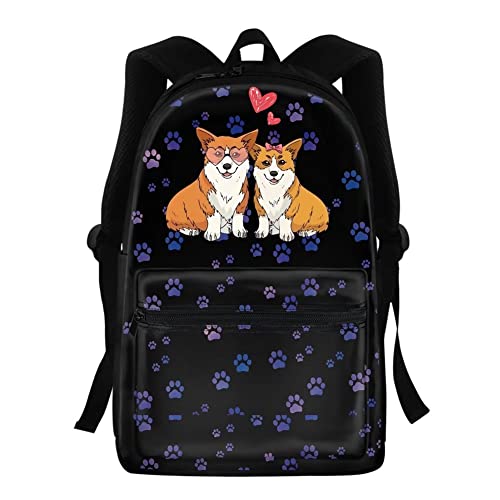 Sac à dos d'écolier pour enfants chaqlin Corgi mignon de 40,6 cm