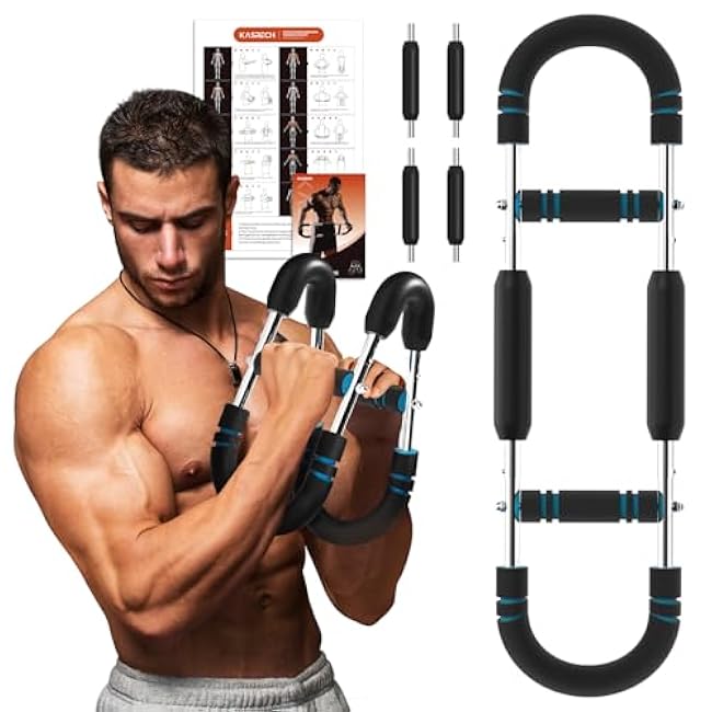 Adjustable Twister Arm Trainer with 4 Springs & Workout Guide, 12 Resistance Levels (40-110 lbs) ¨C Portable Chest & Upper Body Strength Trainer for Men & Women, Home Gym Muscle Builder