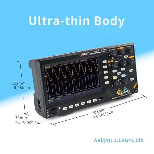Image of OWON Oscilloscope, 2CH 100MHz Bandwidth Desktop Digital Oscilloscope SDS210