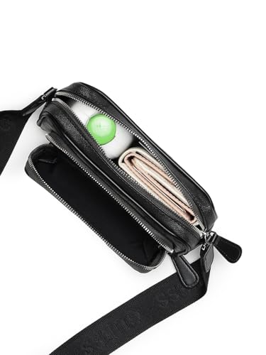 Image of GUESS Charcoal Grey Printed Saffron Mini Crossbody