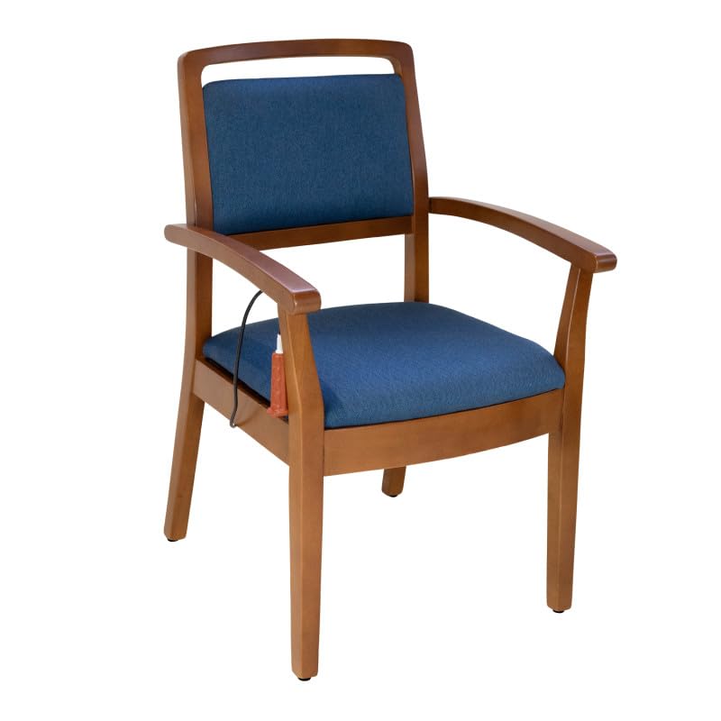 APLOS Chaise releveuse électrique sur Batterie Marguerite - Bleu/Bois foncé - 54,5 cm