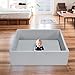 ENMOGO Extra Large Foam Ball Pit for Toddlers Kids Square Soft Ball Pool Ideal Gift Play Toy for Children Kiddie Pools - Light Gray
