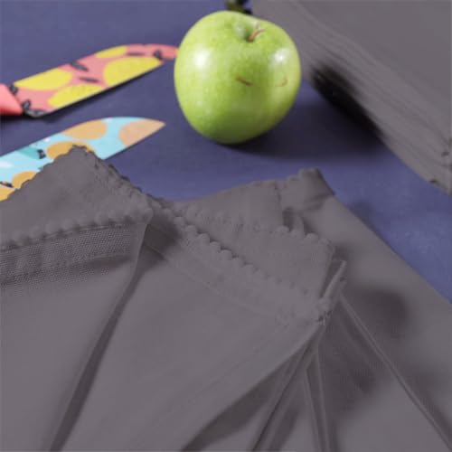 Image of TARAN LIVING Hand Towels 100% Cotton Solid Kitchen Dish Cloths 18 inchx 28 inch, Grey, Pack of 6 Decor Kitchen Hand Towel Reusuable Dish Towel for Cleaning & Drying Tea Towels Set with Hanging Loop