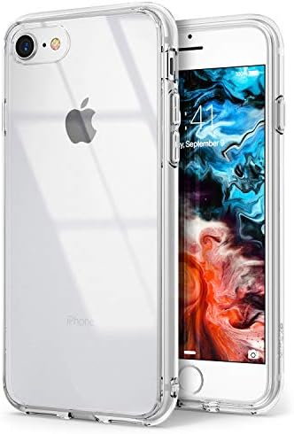 Ringke Fusion Compatible with iPhone SE 5G (3rd Gen, 2022) 4.7-Inch, iPhone SE 2020, iPhone 8/7 Case, Transparent Hard Back Shockproof Bumper Phone Cover - Clear