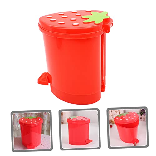 Image of Cute Cartoon Trash Can Plastic Desktop Bin for Office Kitchen and Bedroom Decor Easy to Clean Lightweight Design for Use