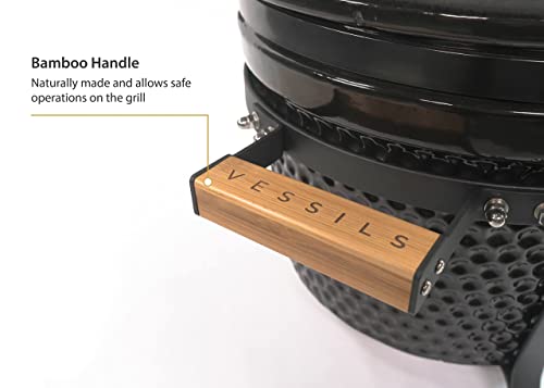 Vessils 12.6-In W Kamado Charcoal Bbq Grill – Heavy Duty Ceramic Barbecue Smoker And Roaster With Built-In Thermometer And Stainless Steel Grate #TOP5
