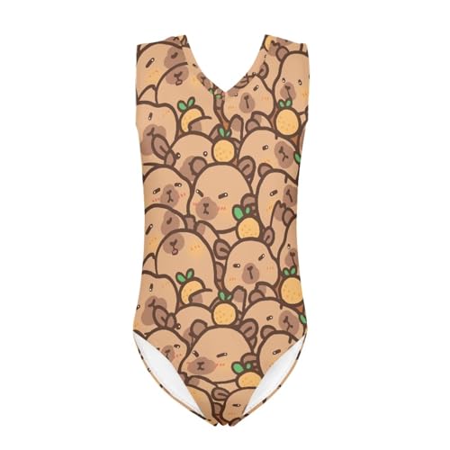 Image of One Piece Swimsuit Girls Kids Bathing Suit V Neck Wide Shoulder Strap Toddler Beach Swimwear for 3-14 Years