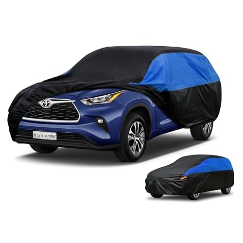 Toyota Car Cover Custom Fit Toyota Highlander Waterproof All Weather, Lightweight Full Exterior Cover for Automobiles Outdoor Sun UV Rain Dust Snow Wi
