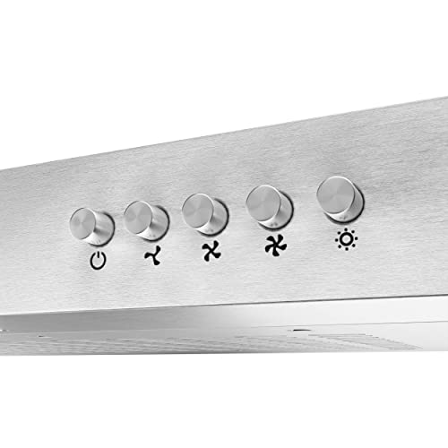 CIARRA Dunstabzugshaube 60cm 3 Leistungsstufen Abluft Umluft Unterbauhaube (Silber),Kompatible CBCS6903 Kohlefilter