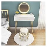【Impresionante calidad y diseño funcional】-Hecho de madera dura + metal respetuoso con el medio ambiente, con gran atención al detalle. Diseñado con espejos LED, perillas antiguas y patas de metal, este neceser puede ser un mueble resistente para un dormitorio, baño, clóset o pasillo.