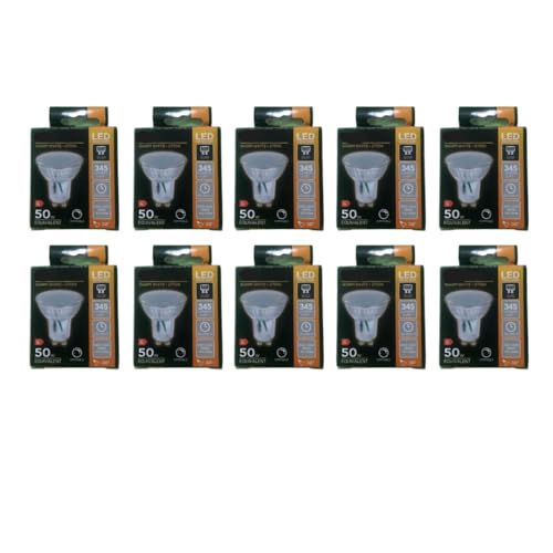 Image of Pack of Ten LED GU10 Dimmable Light Bulbs 4.5W Warm White 2700K 345 Lumens for Home Or Commercial Use | Energy Saving Spotlight Lamps Ideal for Downlights Track Lighting and Halogen Retrofit