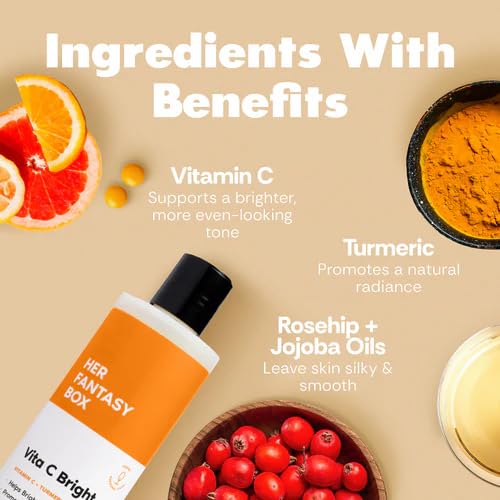 Image of Her Fantasy Box | Vita C Bright Turmeric Body Wash - Antioxidant‐Rich Citrus Cleanser with Vitamin C & Turmeric for Radiant, Even-Looking Skin, Moisturizing Vegan Formula (16 oz)