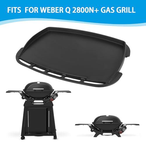 Image of LS'BABQ Full Size Griddle for Weber Q2800N+ Gas Grill, Cast-iron Griddle Insert for Home and Outdoor Cooking, Non-stick Cooking Hot Plate for Weber Q Gas Grill, Black