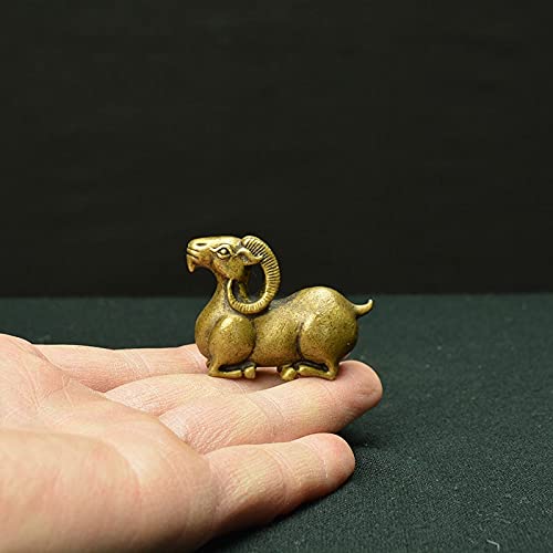 Bronze hoat solid mouton ornement - Accessoire de bureau en laiton rétro - 3