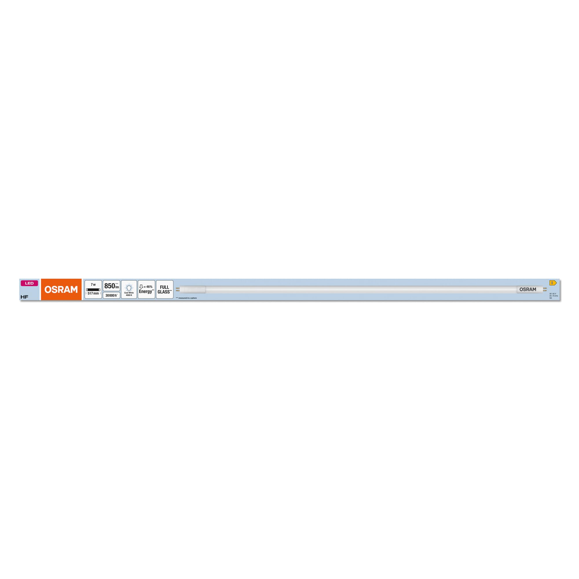 OSRAM LED TUBE T5 HF L13 CORTO 517 mm, tubo LED lineare, 7W, 850lm, 4000K, luce bianca fredda, sostituzione LED per tubi fluorescenti T5 con attacco G5, lunga durata, basso consumo energetico