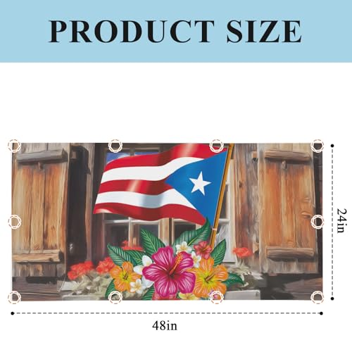 Puerto Rico Flag Magnetic Fluorescent Light Covers for Ceiling Lights 2x4 Ft,Farmhouse Retro Flowers American Flags Office Kitchen Drop Ceiling Light Covers Lighting Filters Shade Panel 4 Packs - Image 3