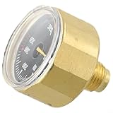 Scuba Diving Pressure Gauge 350bar with M10x1 and G1/8 Thread, Brass Dive Cylinder Gauge for Underwater Use, Yellow(M10x1 Thread)