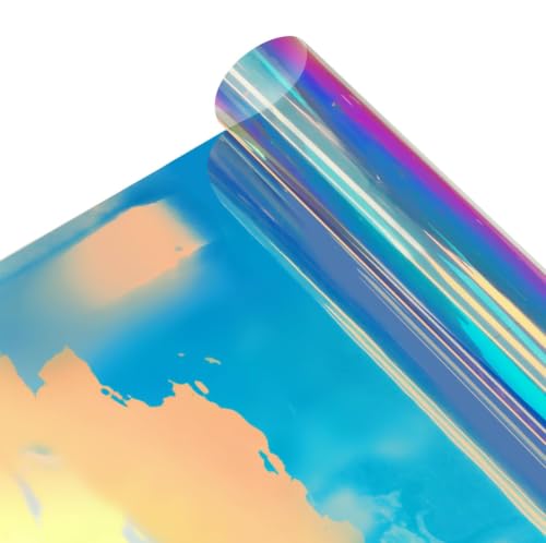 Image of VViViD One-Way Colorful Vinyl Window Tinting Sheets (30 inch x 25ft, Chameleon Mirror Chrome)
