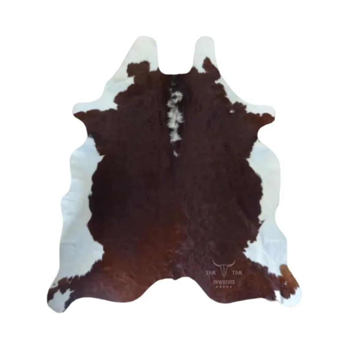 Cowhides Rug 7x6.5 Hereford Natural Leather