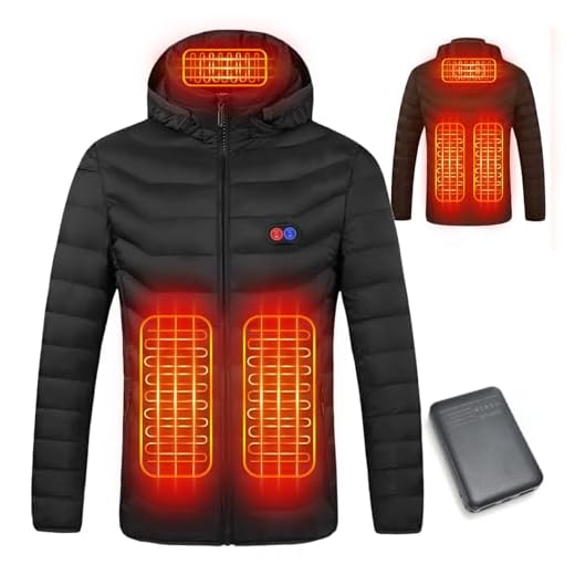 Mincoo Chaqueta Calefactable Adecuado Para Hombres y Mujeres,con Temperatura Ajustable Chaquetas calefactora con 3 Temperaturas & 3 Zonas Ideal Acampar Actividades al Aire Libre invierno(Black, M)
