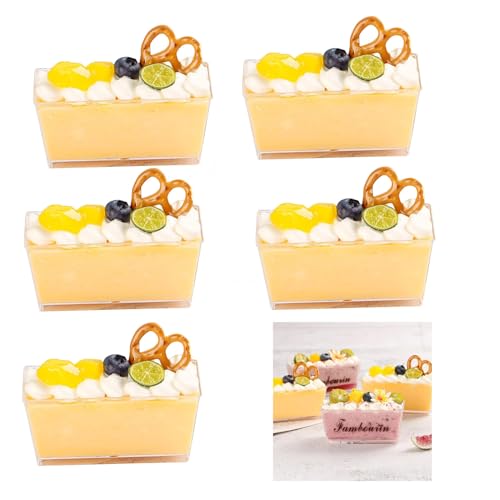 Aisny Bicchieri Da Dessert, Confezione Da 100 Coppe Da Dessert In Plastica, Coppette Da Dessert Rettangolari Da 130ML, Ciotole Da Dessert Trasparenti Per La Festa Dei Dessert Con Budino Di Mousse