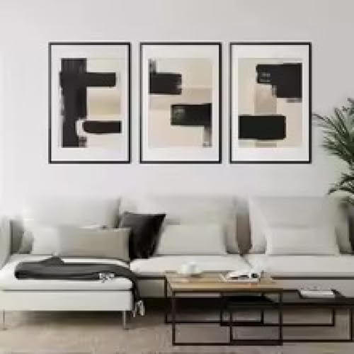 Affiches beiges et noires sur toile 21x30 cm minimalistes sans cadre pour salon