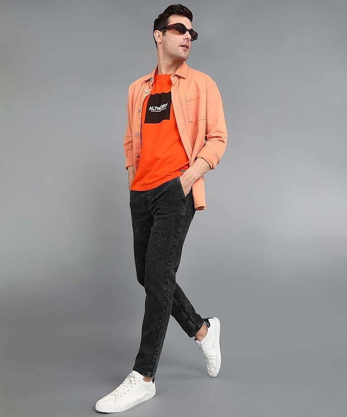 Image of Urbano Fashion Men Mid Rise Regular Fit Washed Jogger Jeans Stretchable