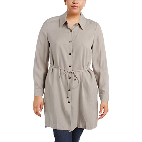 Calvin Klein Womens Button Front Jacket, Beige, 14