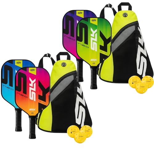 Selkirk Sport SLK Pickleball Paddle Set of 4 | 2X Fiberglass SLK Neo Sets | 1x Citron + Magenta and 1x Electric Sunset + Oasis