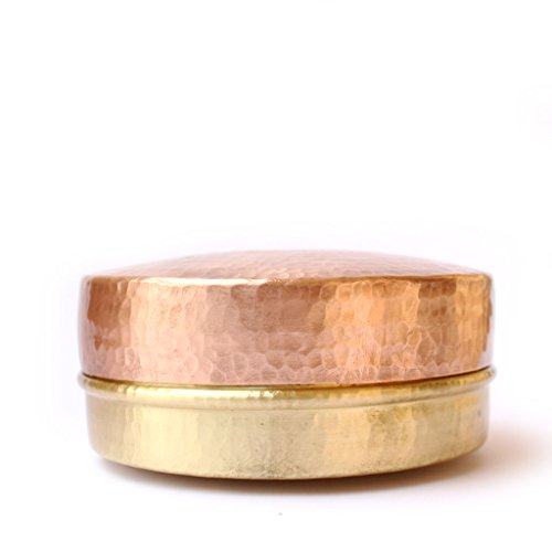 De Kulture™ Pure Copper Brass Container 4.5X2.5 DH (inches) Cover