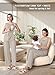 Rnxrbb Nursing Pajamas Gown Set for Women Breastfeeding Postpartum Pajama Maternity Pj for Hospital 3 PCS,Beige L