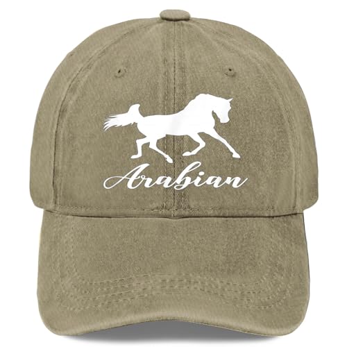 Crazy Arabian Lady Arabian Horse Equestrian Hat for Mens Fashion Washed