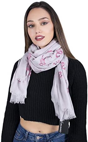 kukubird Flamingo Unicorn Print Frayed Cotton Scarf Shawl/Wrap/Pashmina Christmas Stocking Filler