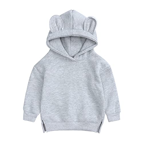 KAGAYD Toddler Kids Solid Hoodies Sweaters 3D Ear Casual Hooded Sweatshirts Long Sleeve Warm Pullover Tops2