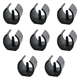 HJGarden 8PCS 32mm Black Plastic Outdoor Leg Sleeve Sleeve Sled Base U Shaped Saddle Glides Pads Lounge Chair Glide Floor Protectors