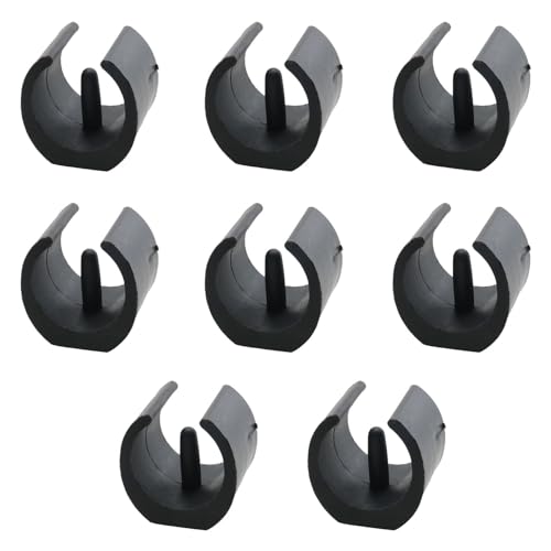 HJGarden 8PCS 32mm Black Plastic Outdoor Leg Sleeve Sleeve Sled Base U Shaped Saddle Glides Pads Lounge Chair Glide Floor Protectors